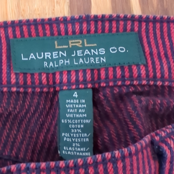 Ralph Lauren Red and Blue Striped Jeans - Picture 2 of 8